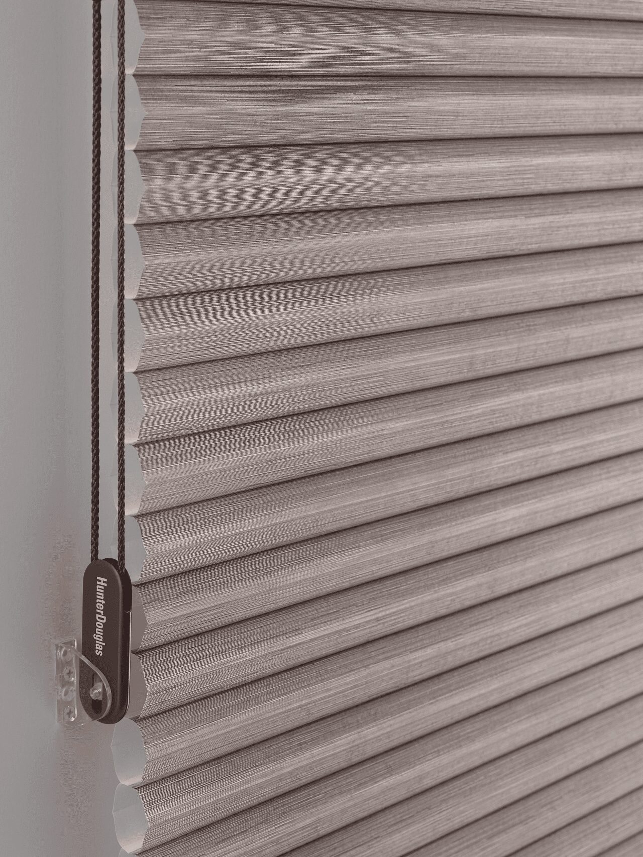 A close up of the window blinds