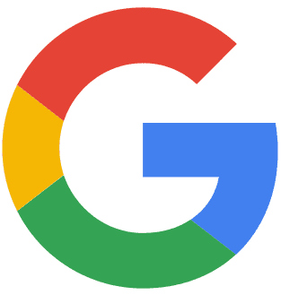A red, yellow and green google logo on a black background.