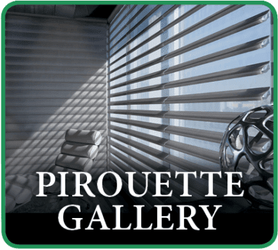 A picture of pirouette blinds in the window.