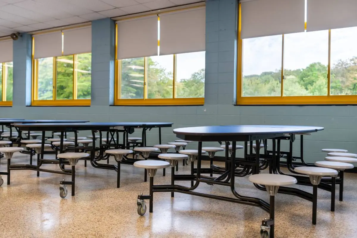 Elementary school near Southlake, TX, with commercial window shades.