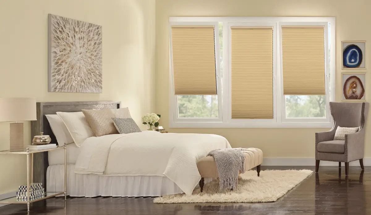 Hunter Douglas Duette® Cellular Shades in a bedroom.